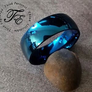 Men's Blue Wedding Ring  Band - Blue Wedding Ring For Guys